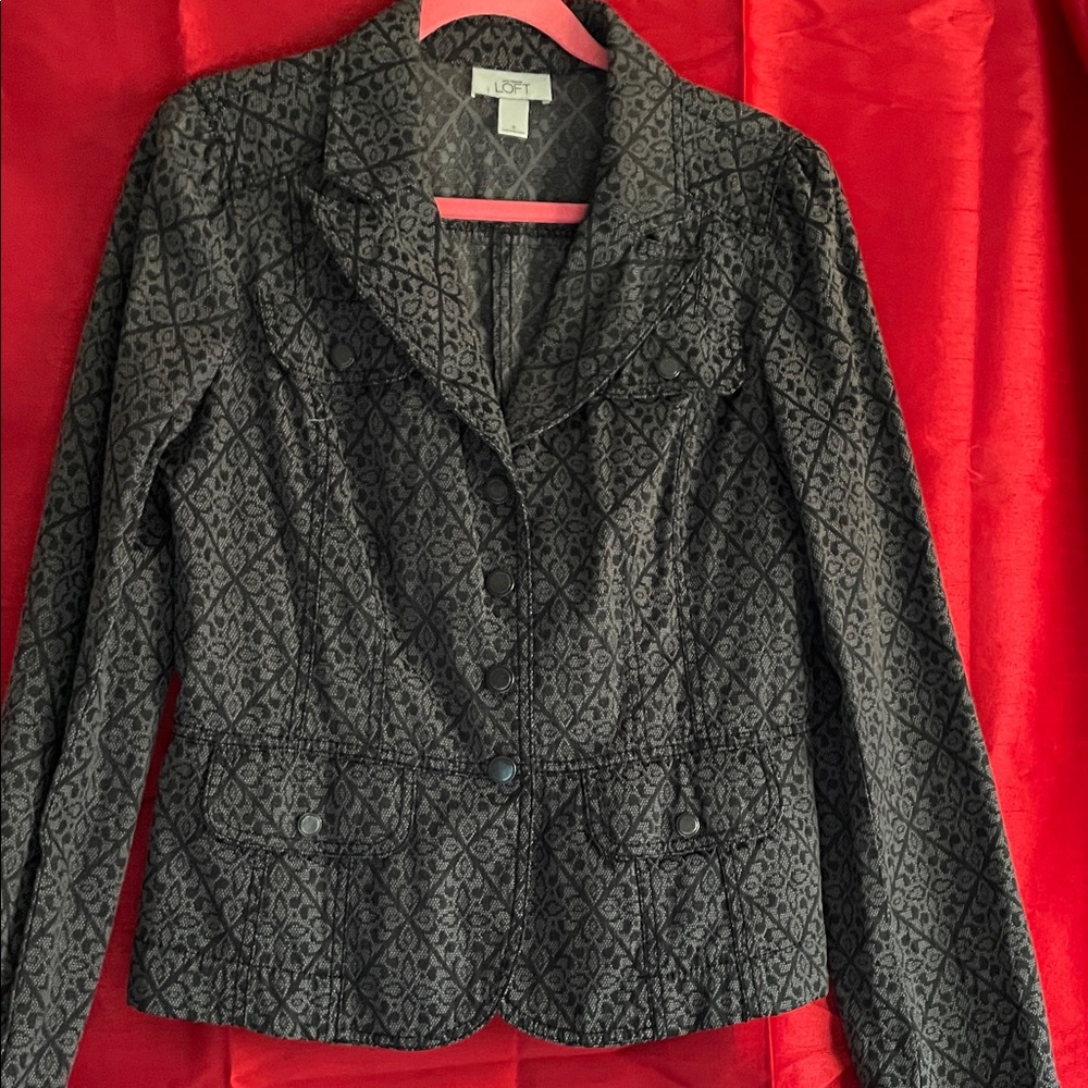 LOFT Charcoal Patterned Women's Blazer
